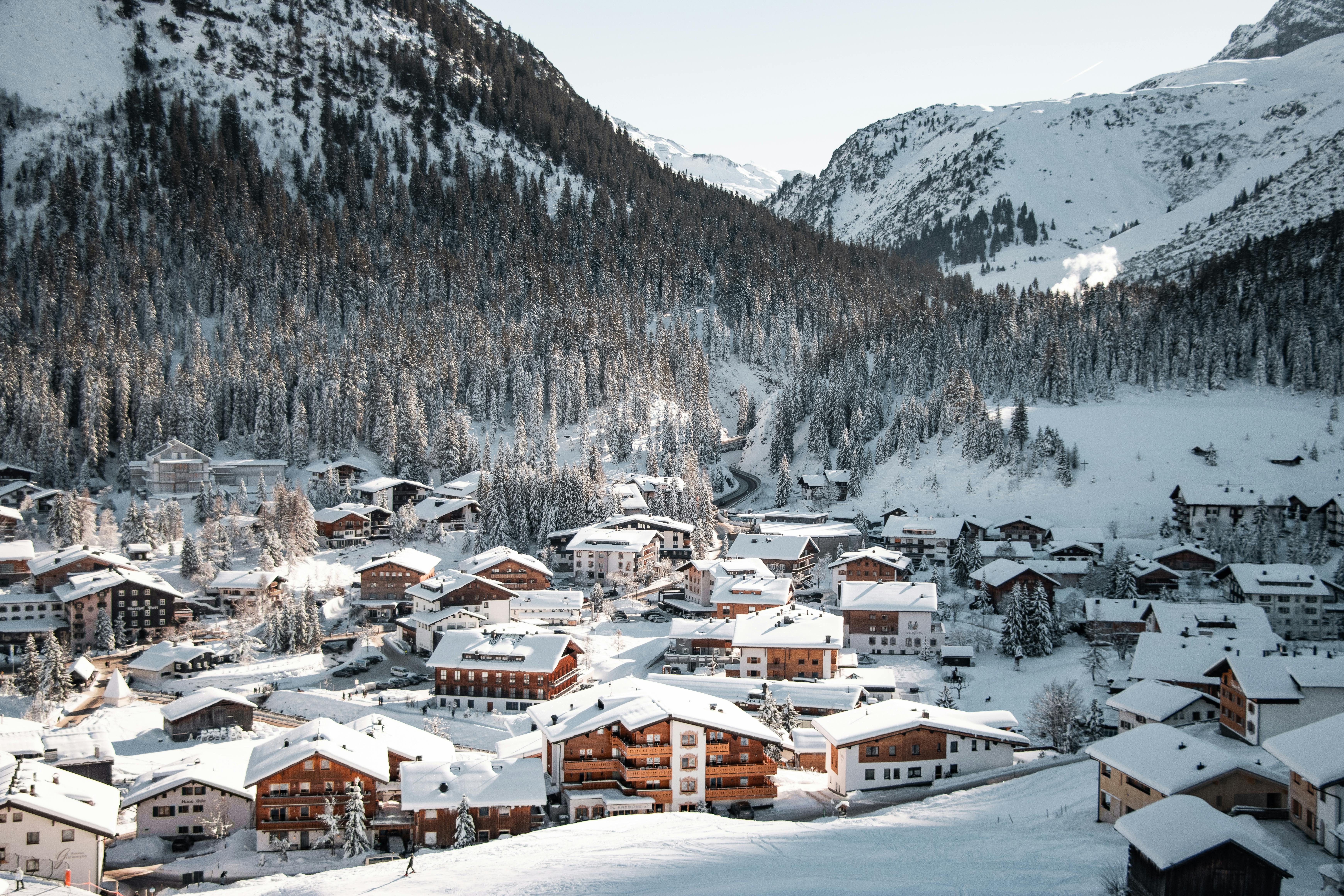 A picturesque European alpine village
